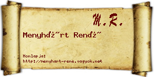 Menyhárt René névjegykártya